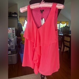 WOMENS CUPIO PINK LAYERED SLEEVELESS TOP NWT SIZE M